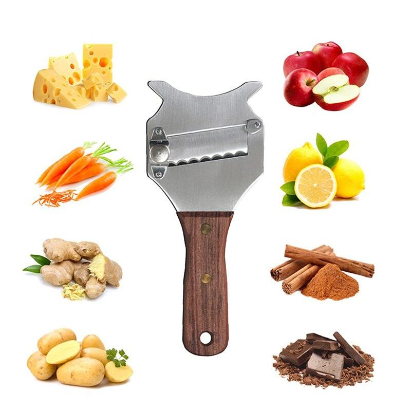 Adjustable Chocolate Shaver – Stainless Steel Truffle & Cheese Slicer with Wooden Handle