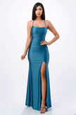 Back lace up mermaid dress with waist shirring