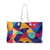 Colorful Geometric Abstract Weekender Bag | Vibrant Travel Tote | Large Tote Bag