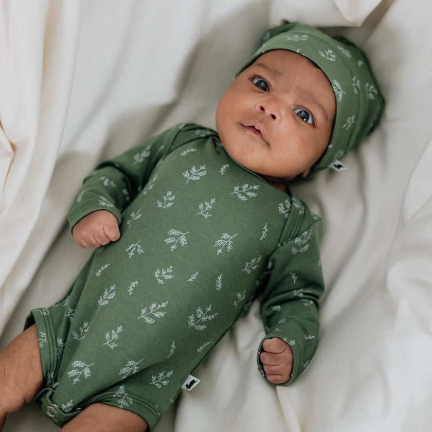 Baby Long-Sleeve Bamboo Onesie | Strawberry Patch