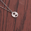 Titanium Steel Hollow Coconut Tree Pendant Neck Accessories Unisex
