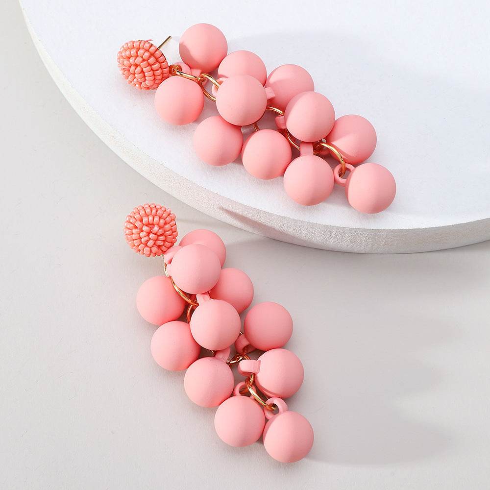 Candy Ball Earrings - Beaded Beach Stud