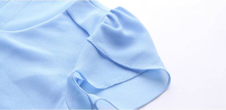 New Spring Summer Women Chiffon Loose Blouse  top O-Neck Short sleeve Plus size