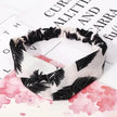 Women Retro Style Knotted Hairband floral Print Cross Headband