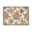 Floral Woven Blanket — Vintage Rose Throw for Living Room & Bedroom
