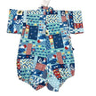[Pre-Order] Made in Japan Jinbei Romper: Patchwork Fuji (Tsumugi Cotton) (Save 50% in January)