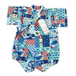 [Pre-Order] Made in Japan Jinbei Romper: Patchwork Fuji (Tsumugi Cotton) (Save 50% in January)