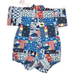 [Pre-Order] Made in Japan Jinbei Romper: Patchwork Fuji (Tsumugi Cotton) (Save 50% in January)