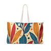 Colorful Tropical Leaves Weekender Bag | Boho Beach Large Tote bag