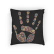 Mosaic Handprint Woven Pillow | Colorful Geometric Hand Throw Pillow