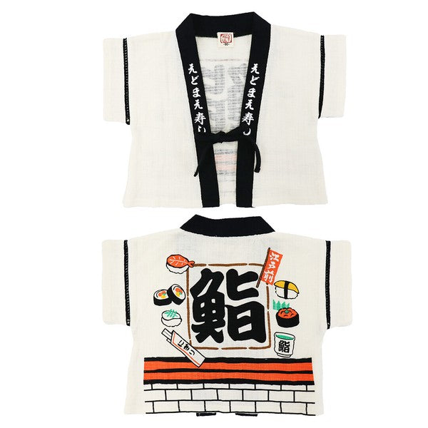 [Pre-Order] Happi-Style Jinbei Set: Sushi Pattern 2-Piece Set with Apron Overall (Save 50% in January)