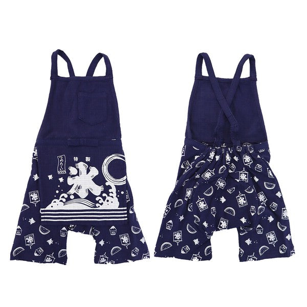 [Pre-Order] Happi-Style Jinbei Set: Shaved Ice Pattern 2-Piece Set with Apron Overall (Save 50% in January)