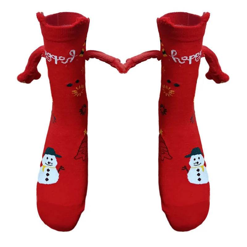Hand Holding Couple Magnetic Handle Christmas Stockings
