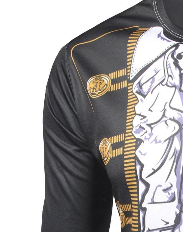 Men’s Pirate Compression Shirt – Long Sleeve Novelty Workout Gym Training Top