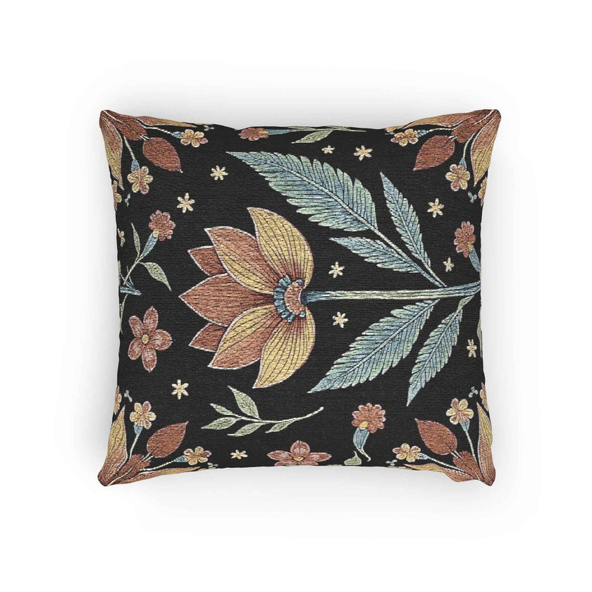 Vintage Floral Tapestry Woven Pillow | Botanical Throw Pillow