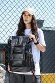 Men's PU Leather Backpack – Black | Travel, School & Laptop Bag