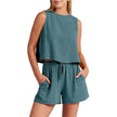 Women Summer Casual 2pcs Short set Athleisure Outfit