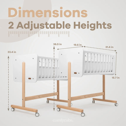 Wooden Bedside Bassinet Sleeper | Comfy Cubs