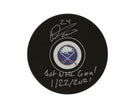 Dylan Cozens Autographed Buffalo Sabres Autograph Model Puck Inscribed 