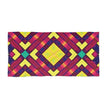 Vibrant Geometric Beach Towel — Neon Diamond Pattern