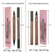 Double-Tip 2-in-1 Eyebrow Pencil & Eyeliner – 4-Fork Liquid Brow + Precision Liner
