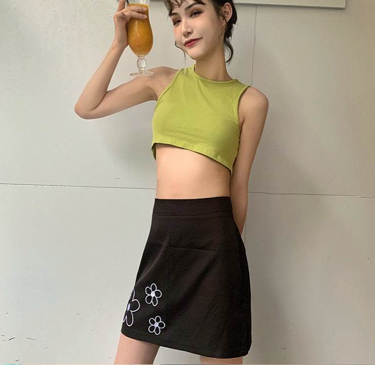 Summer Halter neck tank Tops and Skirt Outfit set