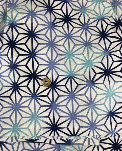 [Pre-Order] Made in Japan Jinbei Set: Hemp Leaf Pattern 2-Piece Set (Tsumugi Cotton) (Save 50% in January)