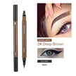 Double-Tip 2-in-1 Eyebrow Pencil & Eyeliner – 4-Fork Liquid Brow + Precision Liner