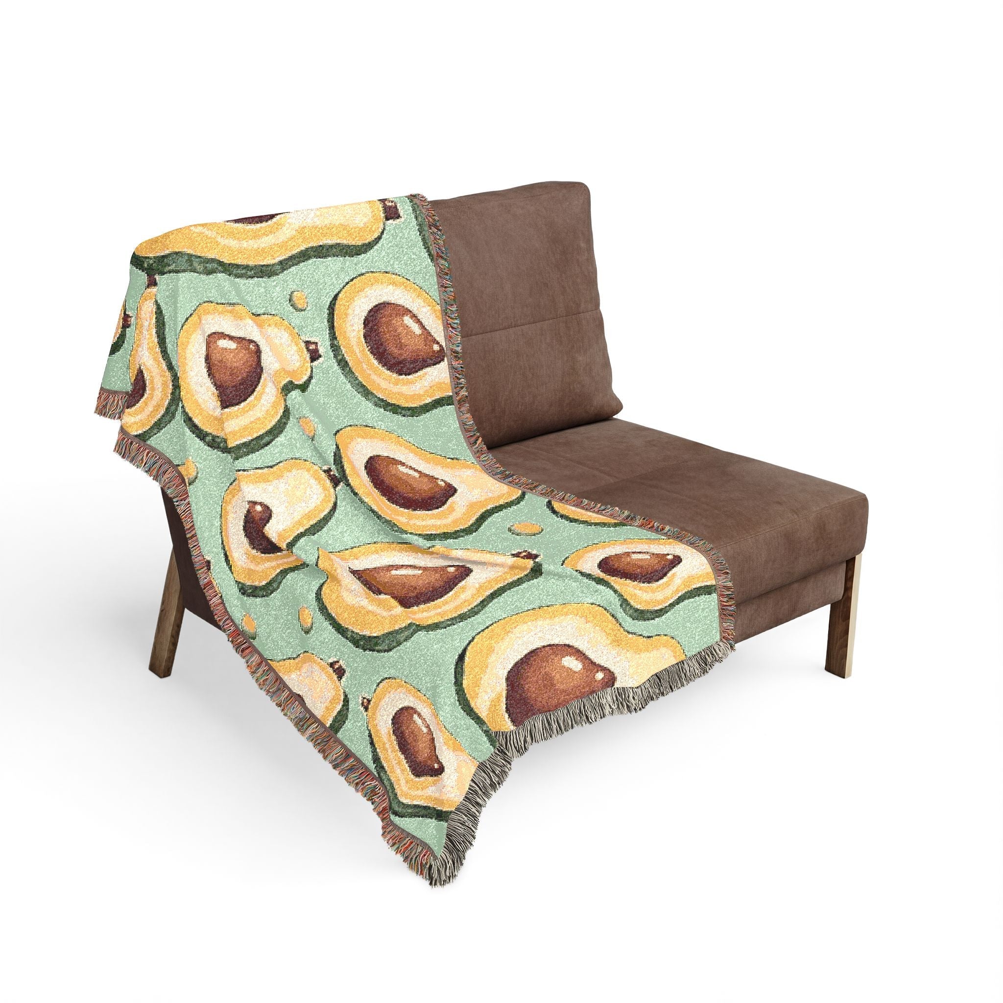 Avocado Pattern Woven Blanket – Cozy Decorative Throw for Kitchen, Living Room & Gifts