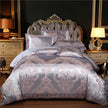 Jacquard Cotton Four‑Piece Luxury Bedding Set – Pure Cotton Duvet Cover & Silk‑Satin Finish Bed Sheet