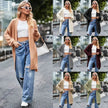 Solid color Loose Cashmere Long Cardigan sweater Jacket for women