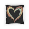 Painted Heart Pillow | Woven Decorative Pillow, Boho Heart Throw Pillow