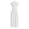Retro Printed High Waist Maxi Dress – Sleeveless Crew Neck Floor-Length Dress for Women