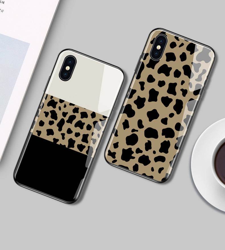 Luxury Leopard Tempered Glass Mirror iphone Case