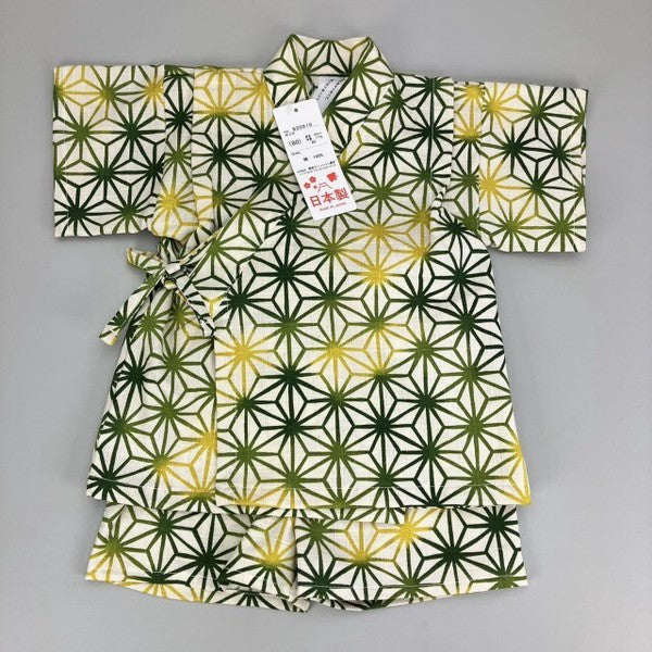 [Pre-Order] Made in Japan Jinbei Set: Hemp Leaf Pattern 2-Piece Set (Tsumugi Cotton) (Save 50% in January)