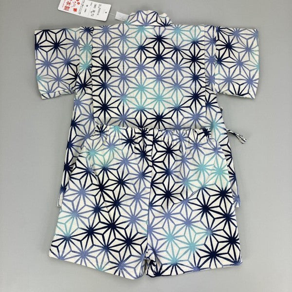 [Pre-Order] Made in Japan Jinbei Set: Hemp Leaf Pattern 2-Piece Set (Tsumugi Cotton) (Save 50% in January)