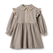 L/S Alissa Dress  | Blue Check | Wheat Kids