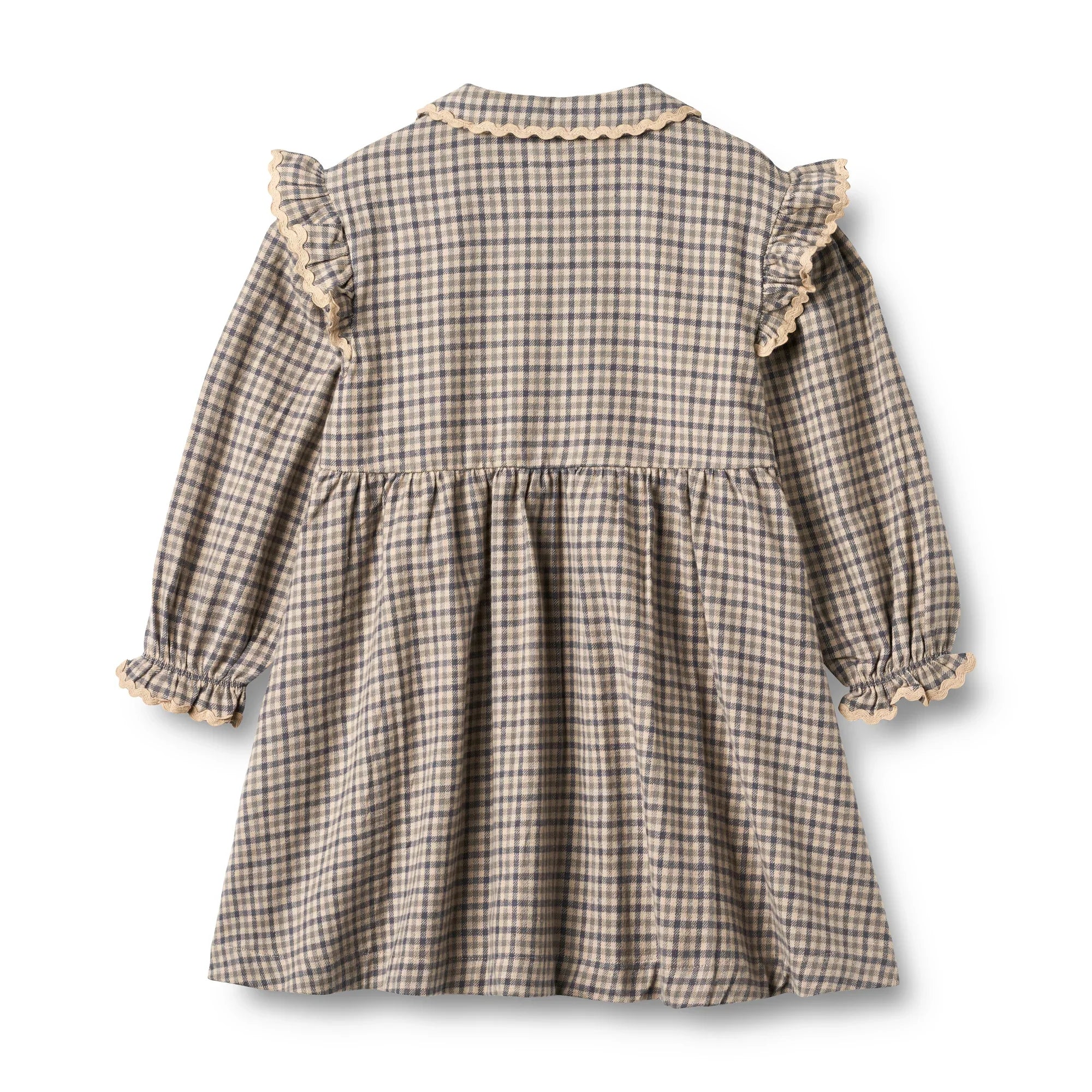 L/S Alissa Dress  | Blue Check | Wheat Kids