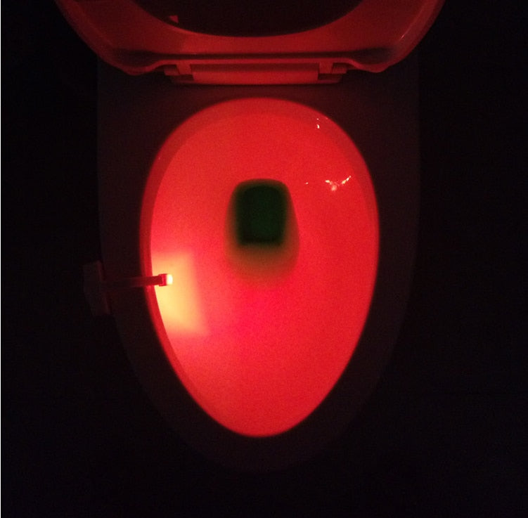 Motion-Sensor Toilet Night Light – 8 & 16 Colour LED, Battery Powered