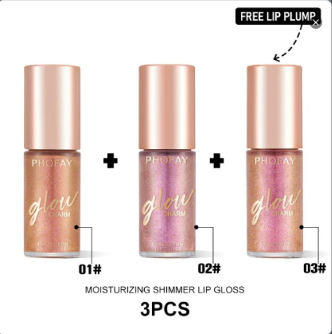 PHOFAY Moisturizing Shimmer Lip Gloss – 7.5ml (6 Shades + Sets)
