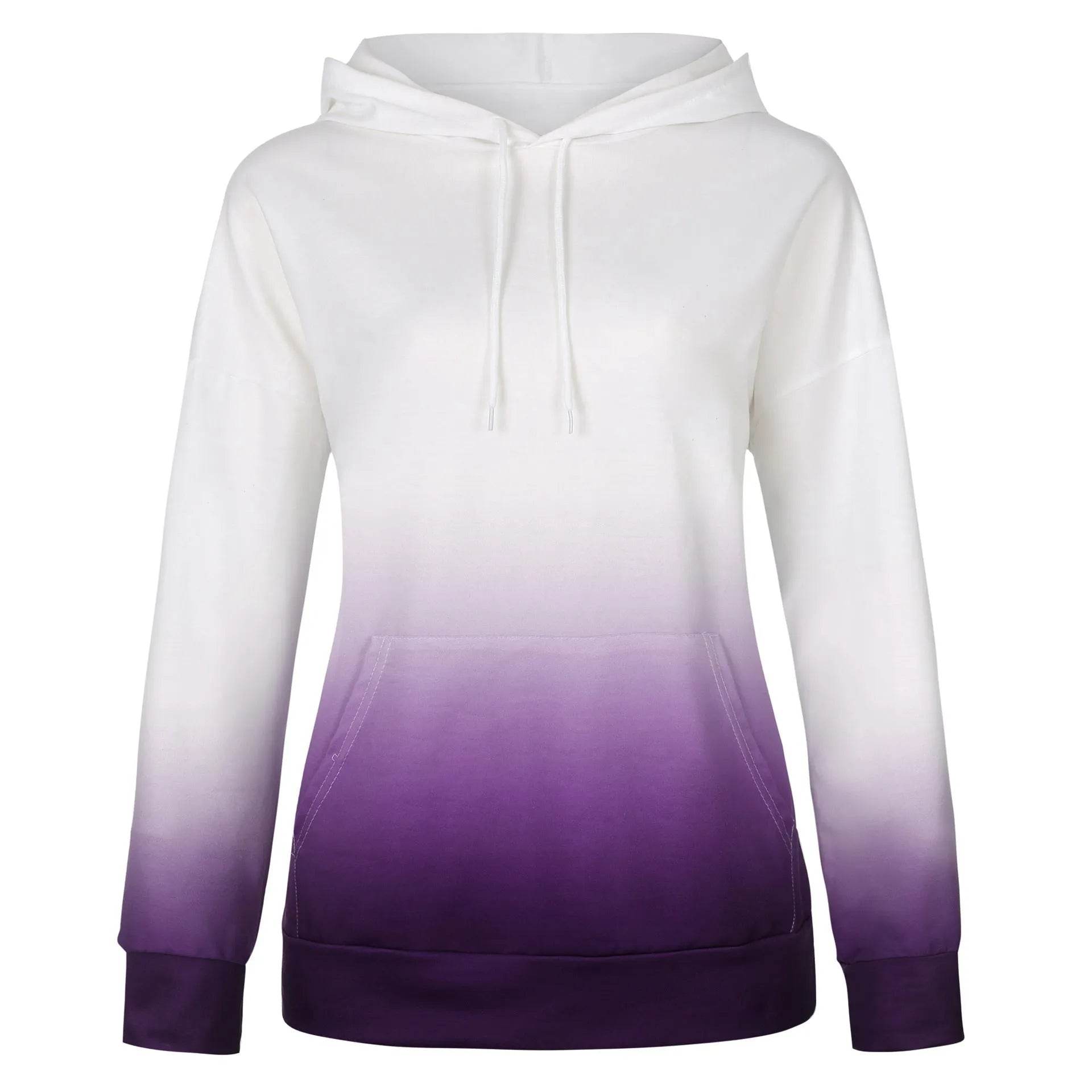 Women Tie-dye print hooded long sleeves
