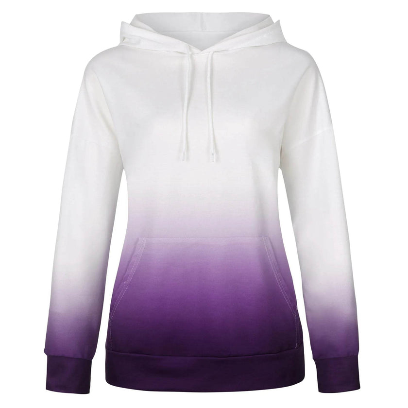 Women Tie-dye print hooded long sleeves