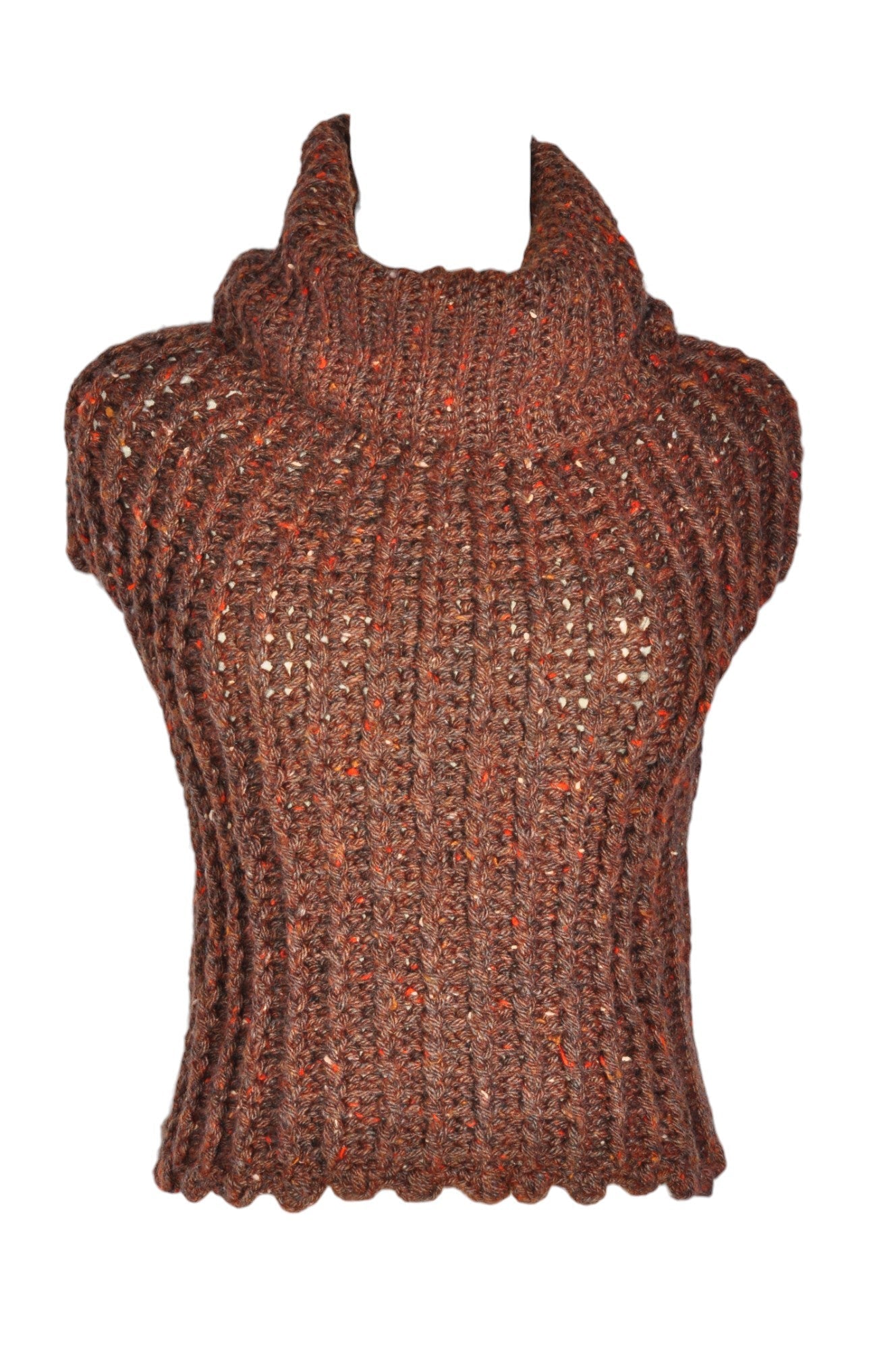 UNBRANDED Women Knit Tops Regular fit in Brown - M