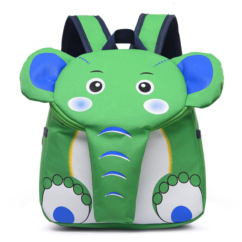 3D Cartoon Elephant Kids Backpack – Cute Oxford School Bag for Children