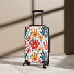 Colorful Handprint Pattern Suitcase — Playful Travel Carry-On for Kids & Families
