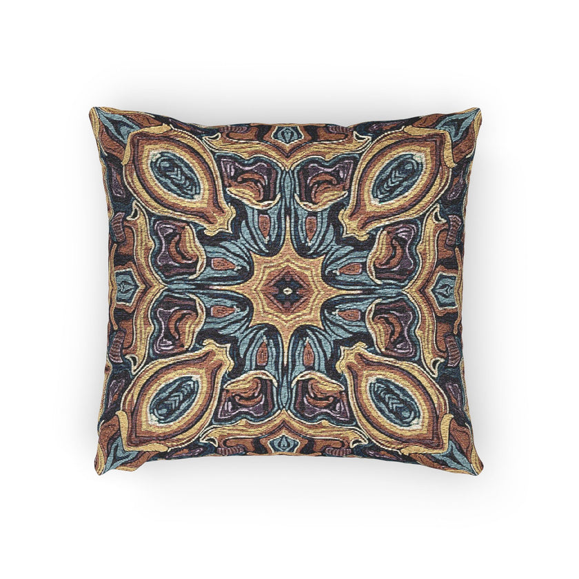 Bohemian Woven Pillow – Mosaic Medallion Decorative Throw Pillow