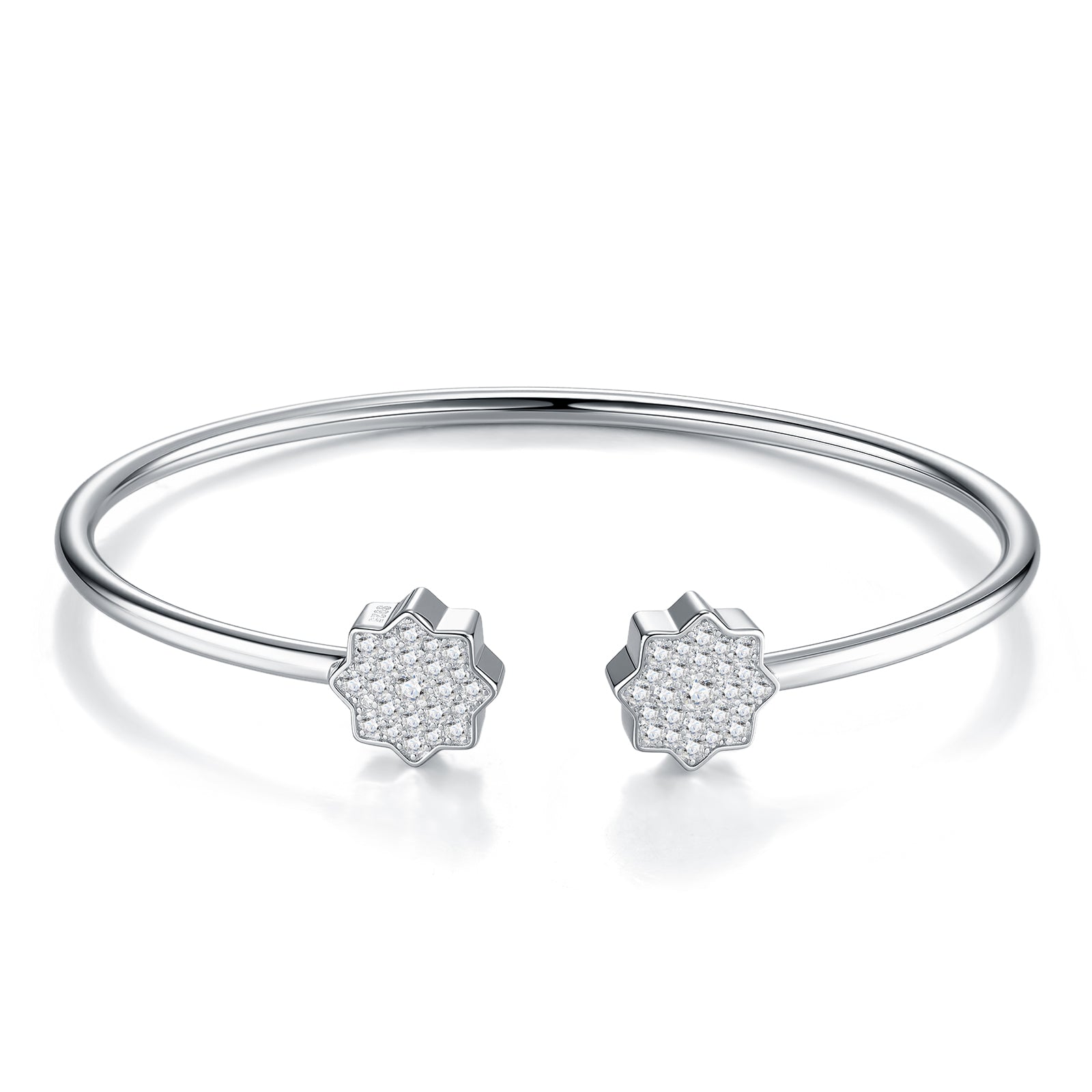 Moissanite Minimalist Platinum Bracelet – S925 Silver & GRA Certified