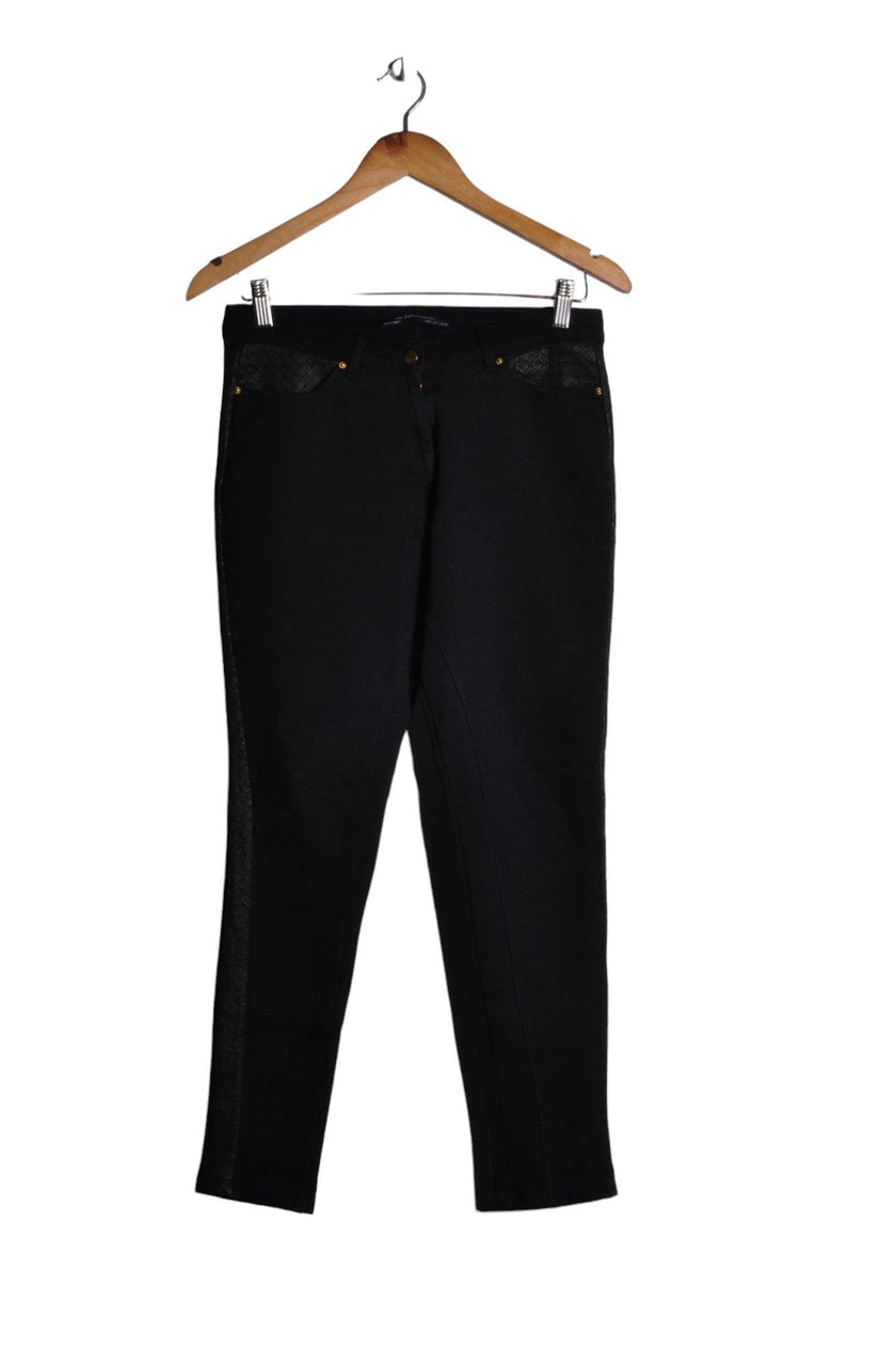 ZARA Women Work Pants Regular fit in Black - S