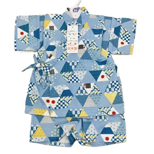 [Pre-Order] Made in Japan Jinbei Set: Rice Ball Pattern 2-Piece Set (Tsumugi Cotton) (Save 50% in January)