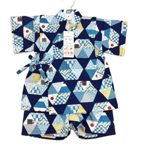 [Pre-Order] Made in Japan Jinbei Set: Rice Ball Pattern 2-Piece Set (Tsumugi Cotton) (Save 50% in January)